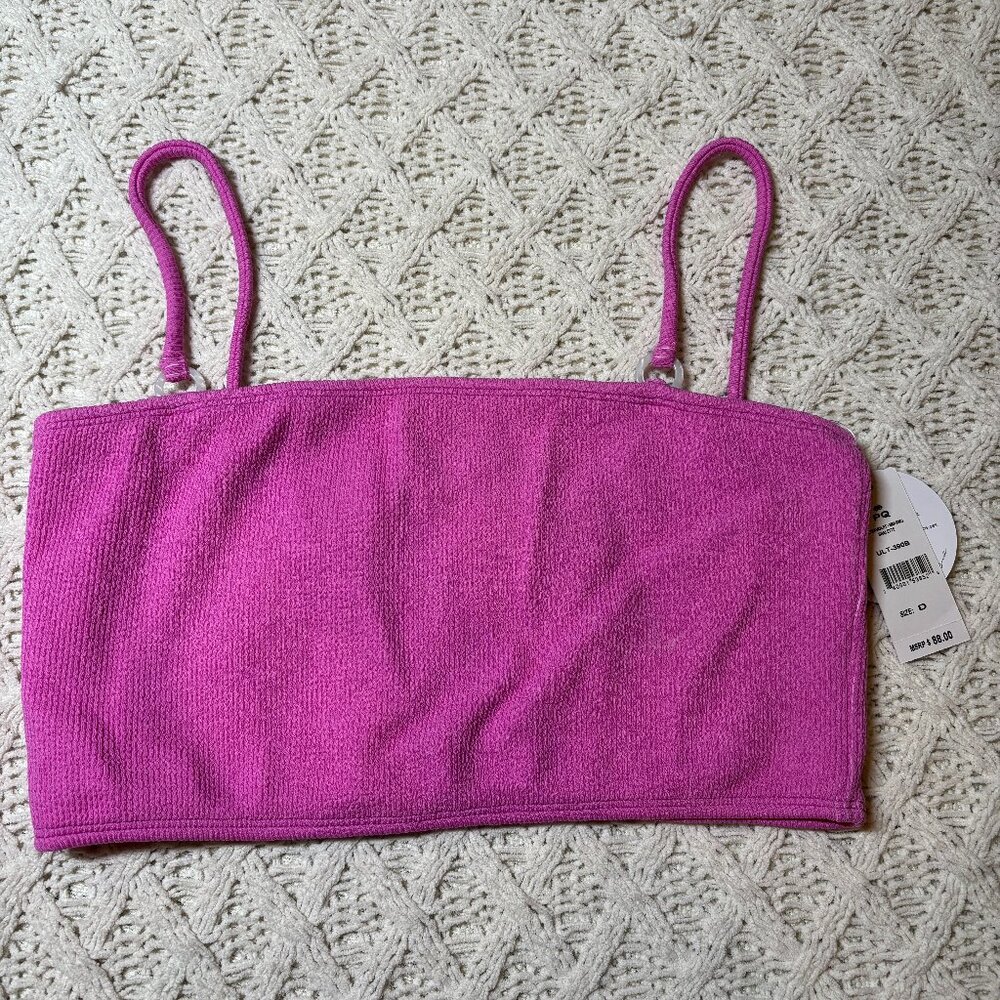 NWT PQ Swim Ultraviolet Mid Ring Bralette Bikini Top Textured Purple – Women’s D - Picture 2 of 6